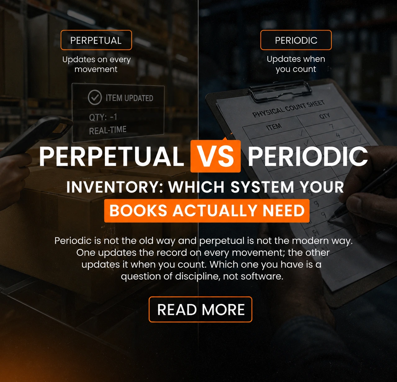 Perpetual versus periodic inventory recording methods compared