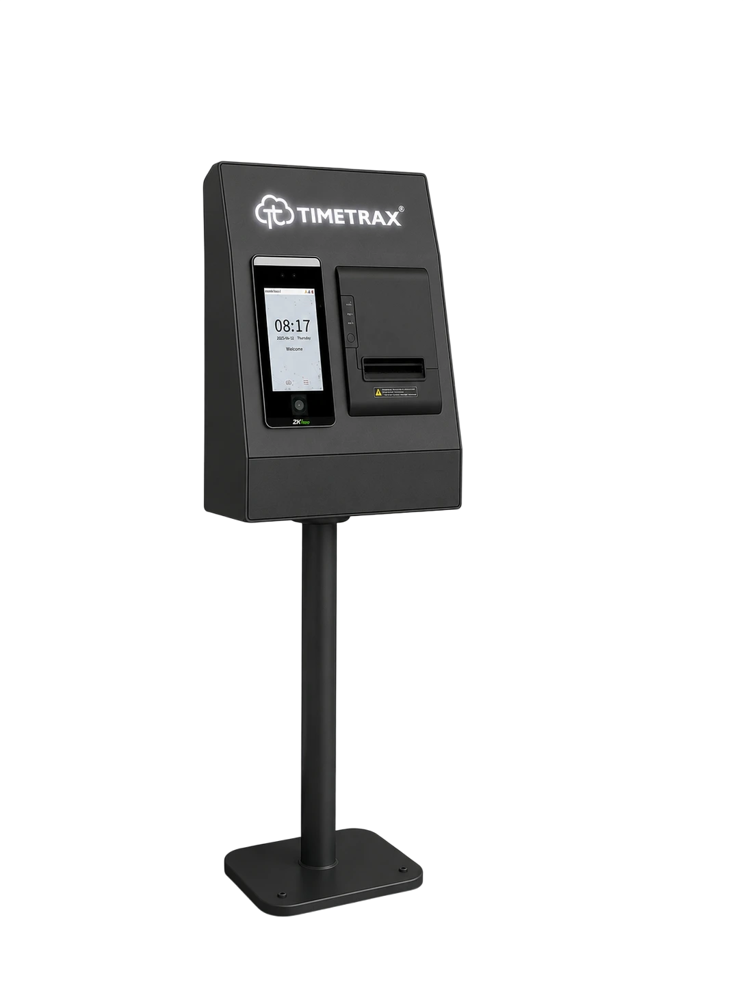 TimeTrax Canteen Terminal, a floor-standing self-service meal verification kiosk