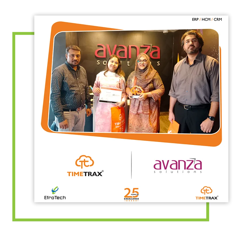 Avanza Solutions team with their TimeTrax certification