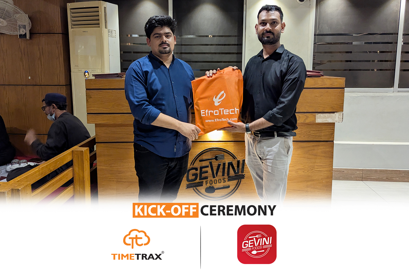 Gevini Foods and TimeTrax teams at the kick-off ceremony