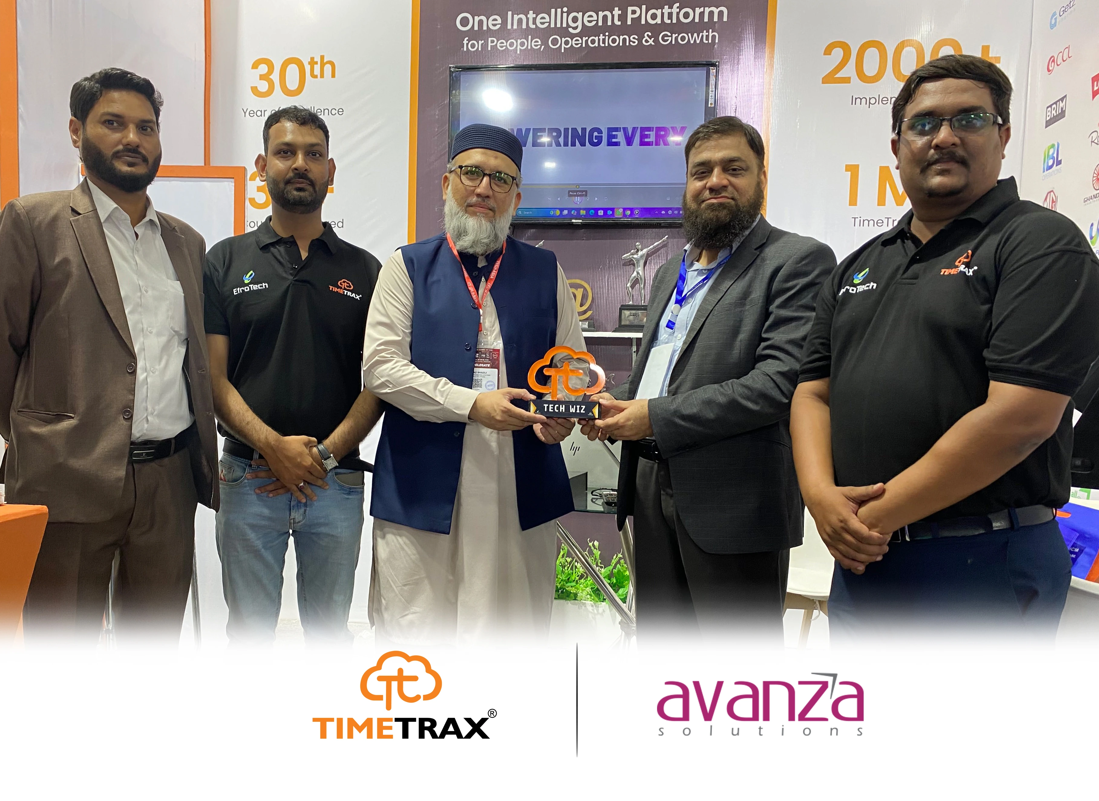 Avanza Solutions receiving the TimeTrax Tech Wiz award at ITCN Asia 2026