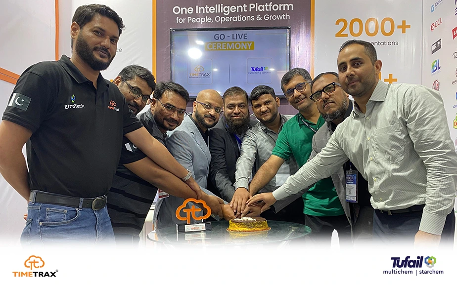 Tufail Multichem and Starchem go-live ceremony with the TimeTrax team at ITCN Asia 2026