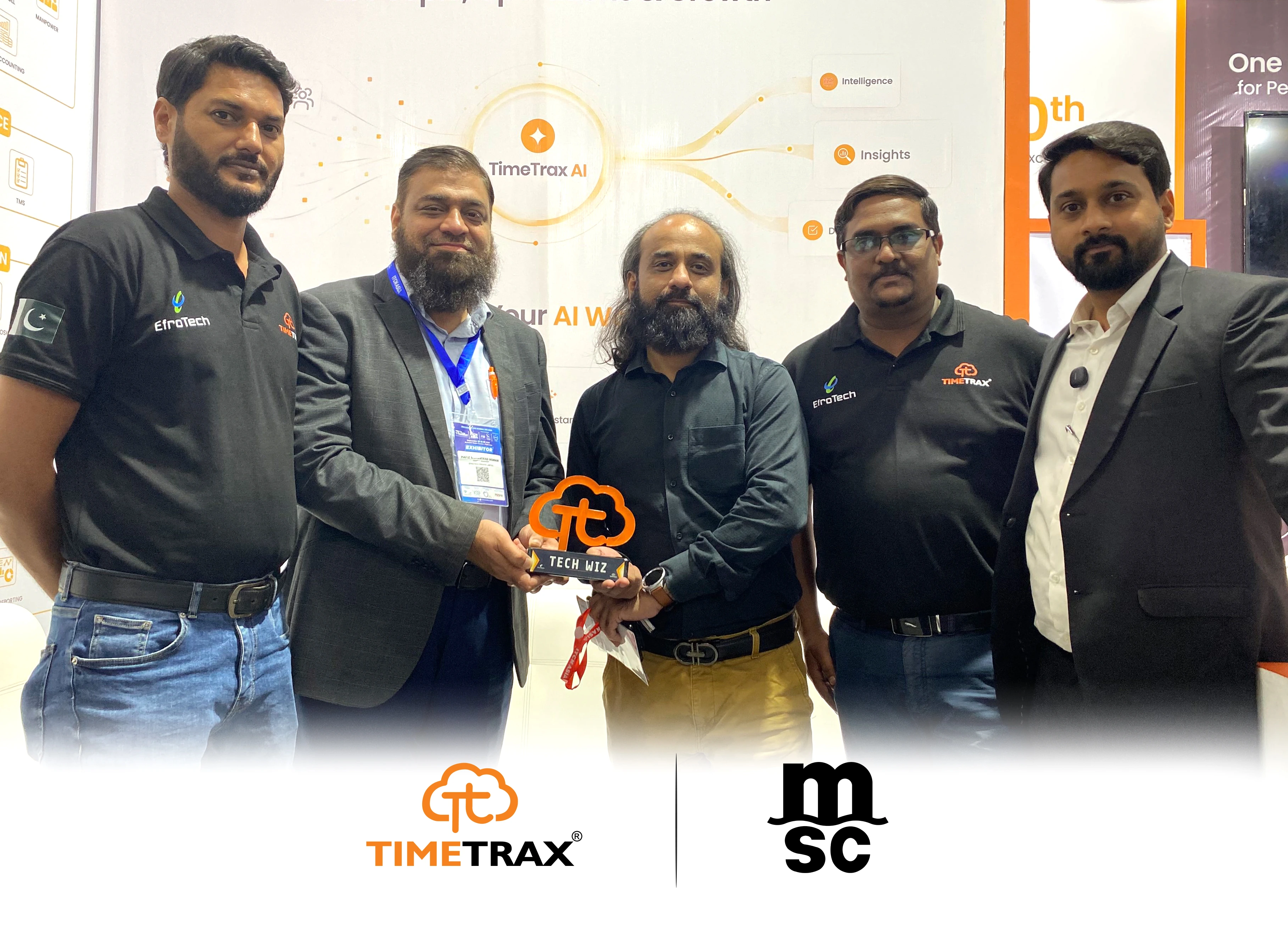MSC receiving the TimeTrax Tech Wiz award at ITCN Asia 2026